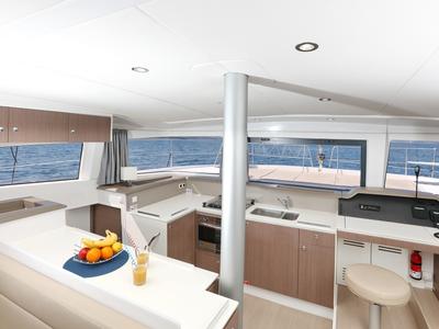 Galley of Sourire, a Bali 4.1 catamaran at Grad Šibenik, Croatia