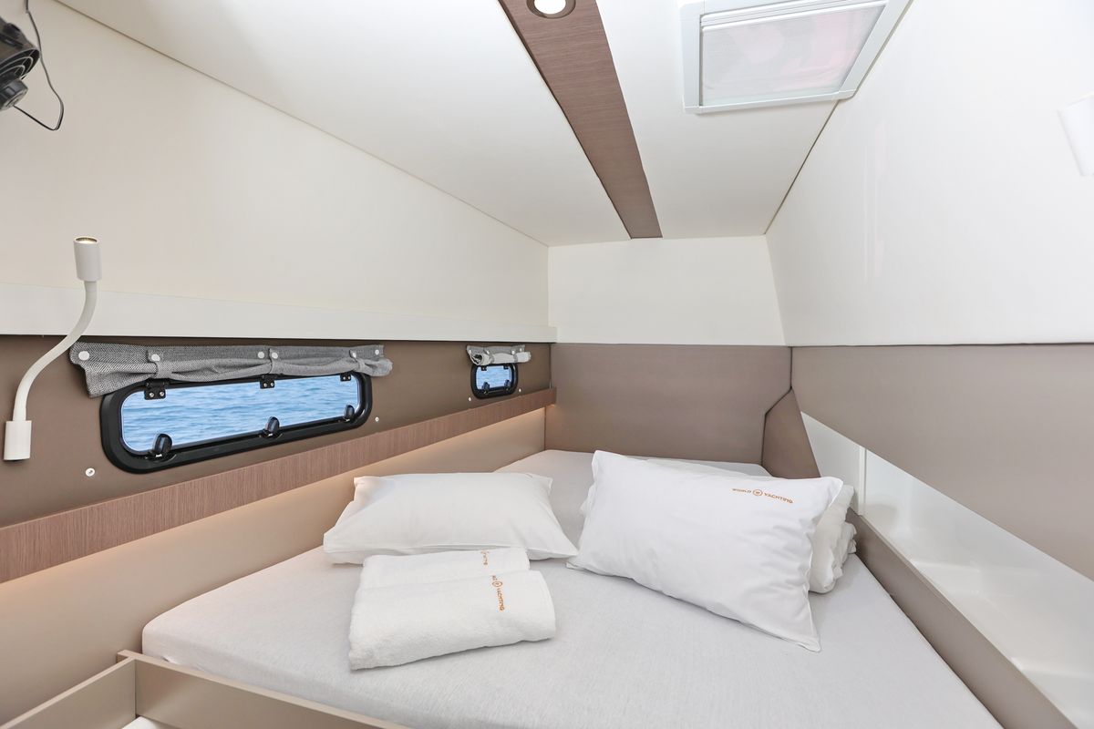 Cabin on Sourire, a Bali 4.1 catamaran at Grad Šibenik, Croatia