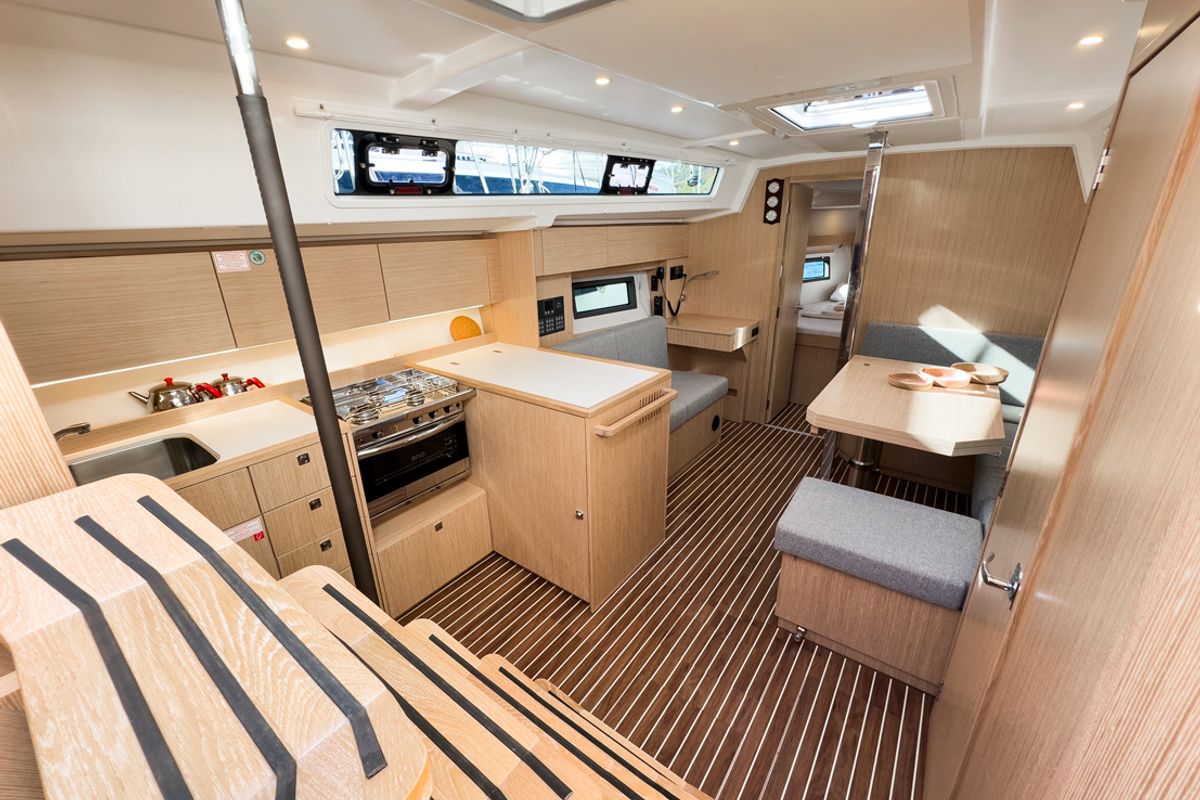 Galley of Arinna, a Bavaria C38 sailboat at Fethiye, Turkey