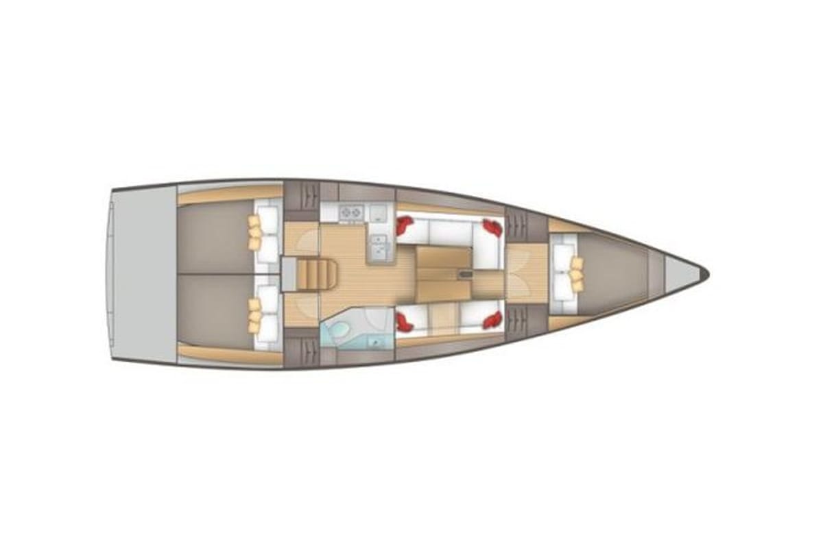 Floor plan of Andrea, a AD Boats Salona 380 sailboat at Izola / Isola, Slovenia
