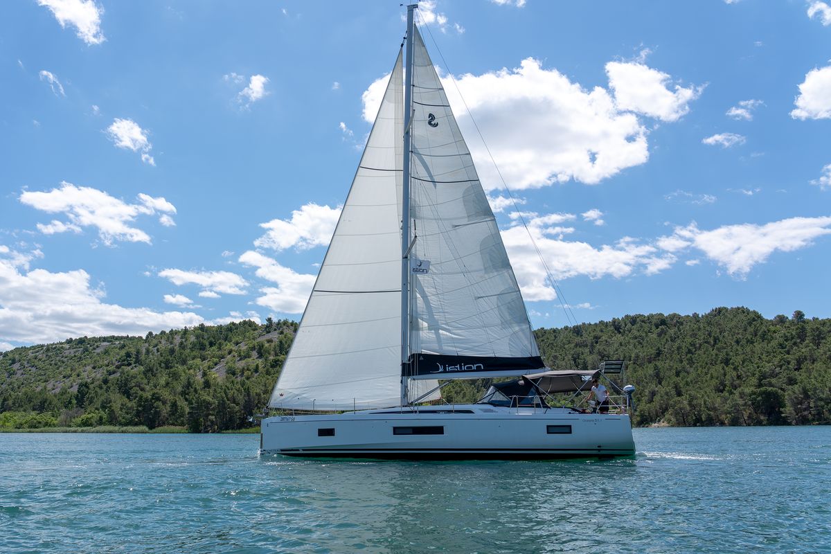 Exterior view of First Friendship, a Beneteau Oceanis 51.1 sailboat at Skradin, Croatia