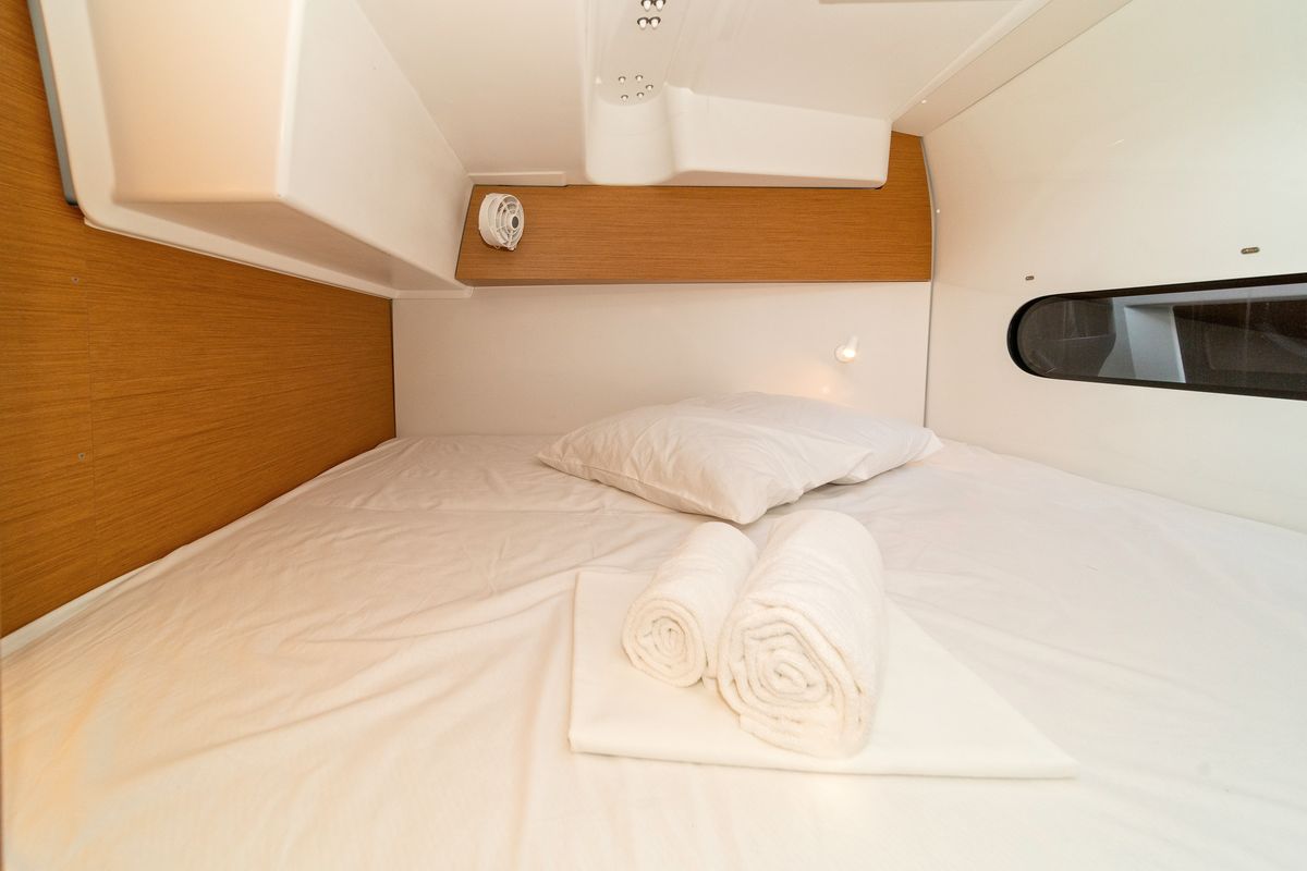 Cabin on First Sight, a Excess 11 catamaran at Skradin, Croatia