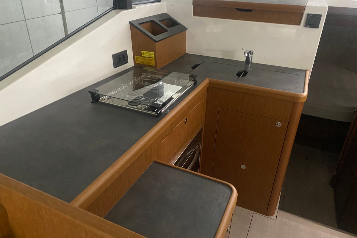 Galley of Fritz, a Beneteau Swift Trawler 35 motorboat at Grad Pula, Croatia