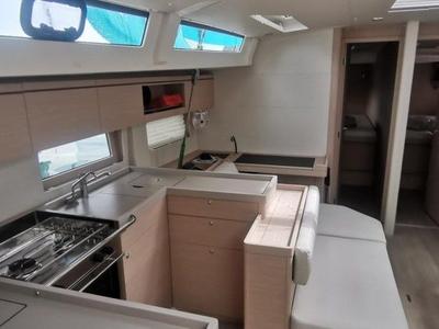 Galley of Living In Sea, a Beneteau Oceanis 51.1 sailboat at Gouvia, Greece