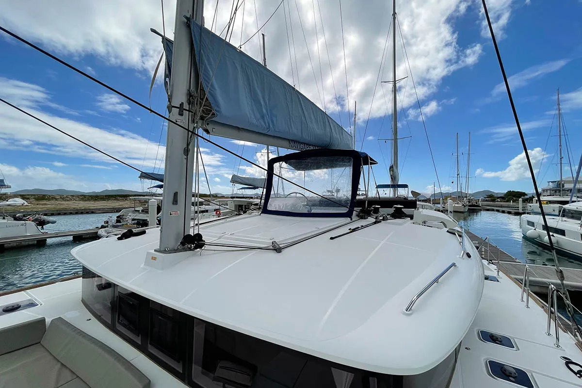 Exterior view of Summer, a Lagoon 450 F catamaran at Road Town, British Virgin Islands