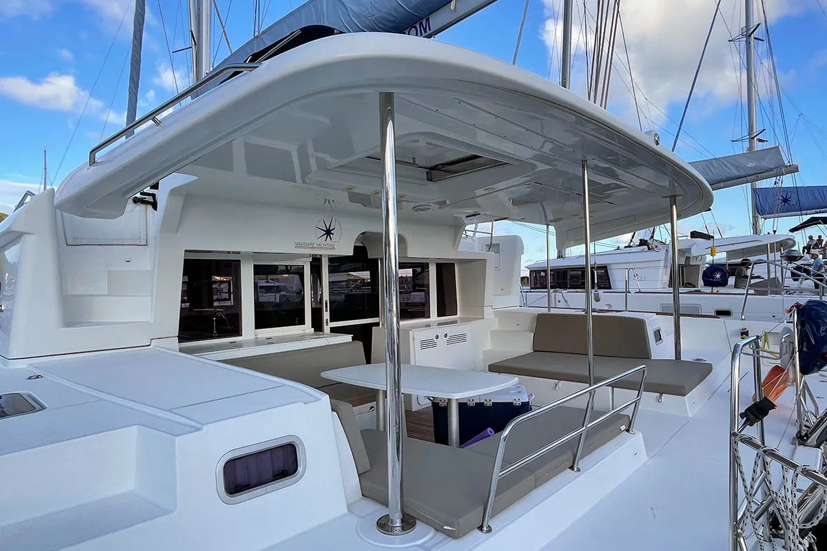 Deck of Summer, a Lagoon 450 F catamaran at Road Town, British Virgin Islands