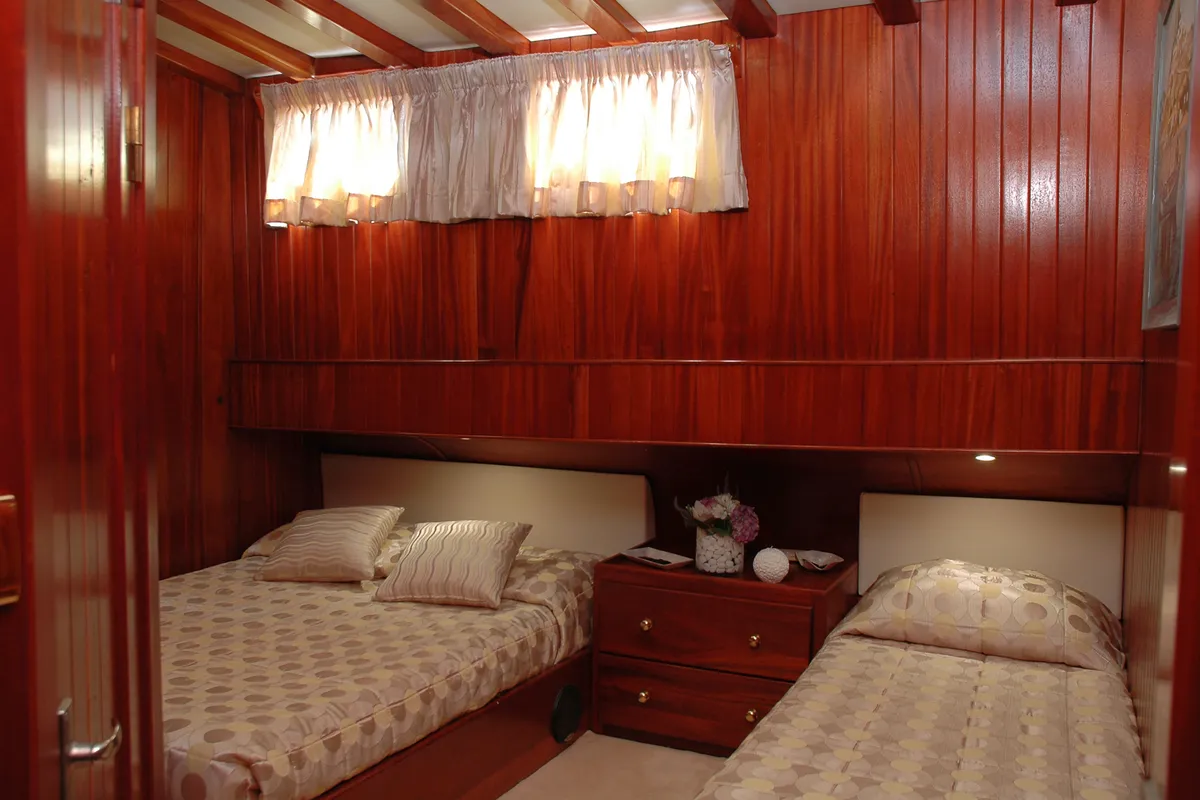 Cabin on Matina, a Gulet Motor sailer yacht at Athens, Greece