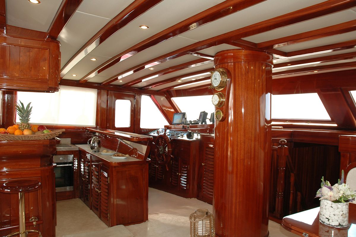 Galley of Matina, a Gulet Motor sailer yacht at Athens, Greece