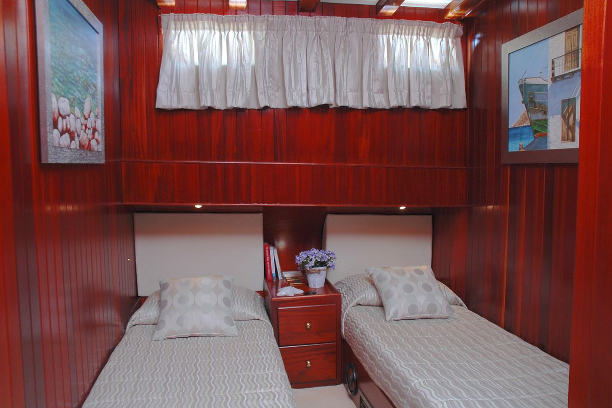 Cabin on Matina, a Gulet Motor sailer yacht at Athens, Greece