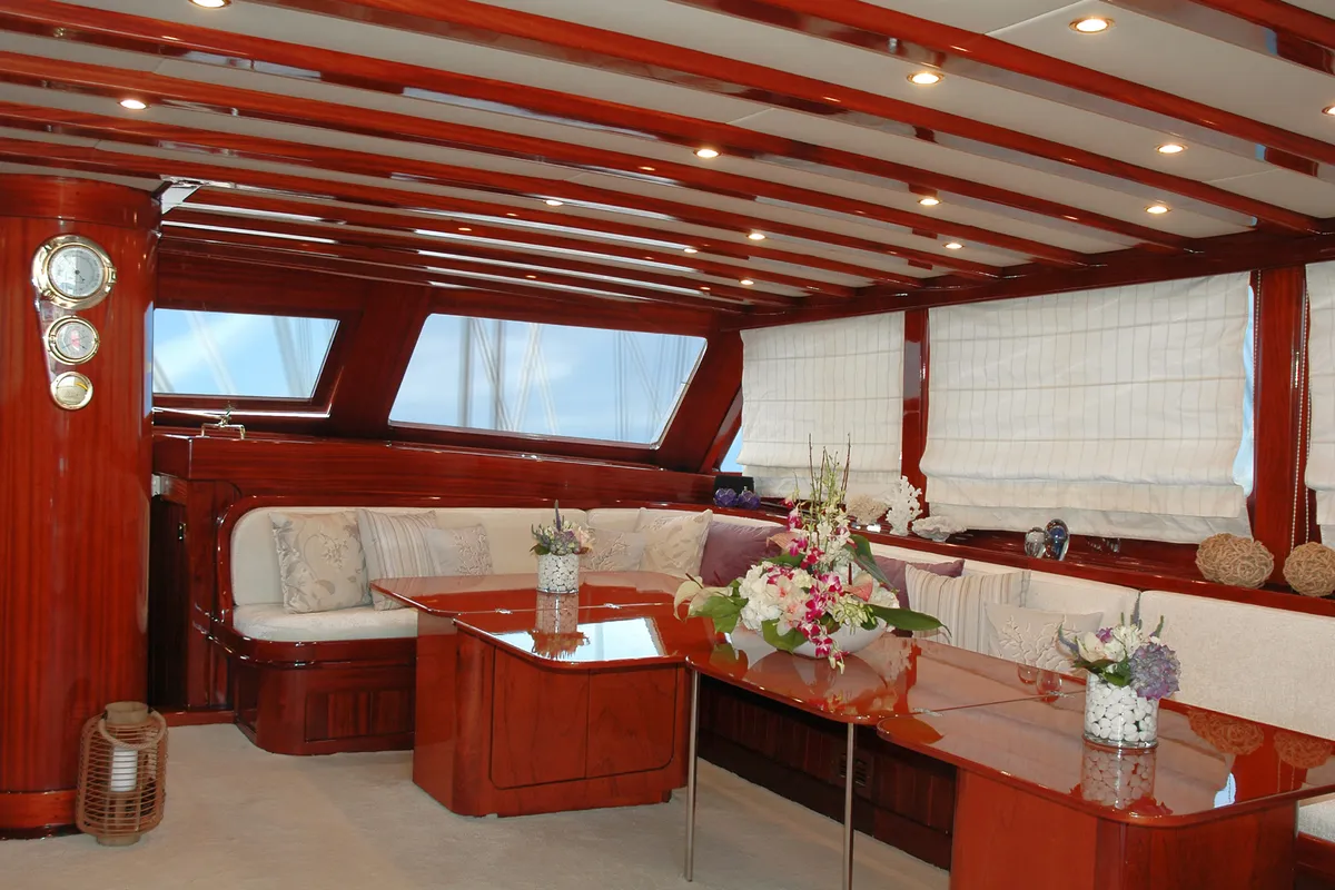 Salon of Matina, a Gulet Motor sailer yacht at Athens, Greece