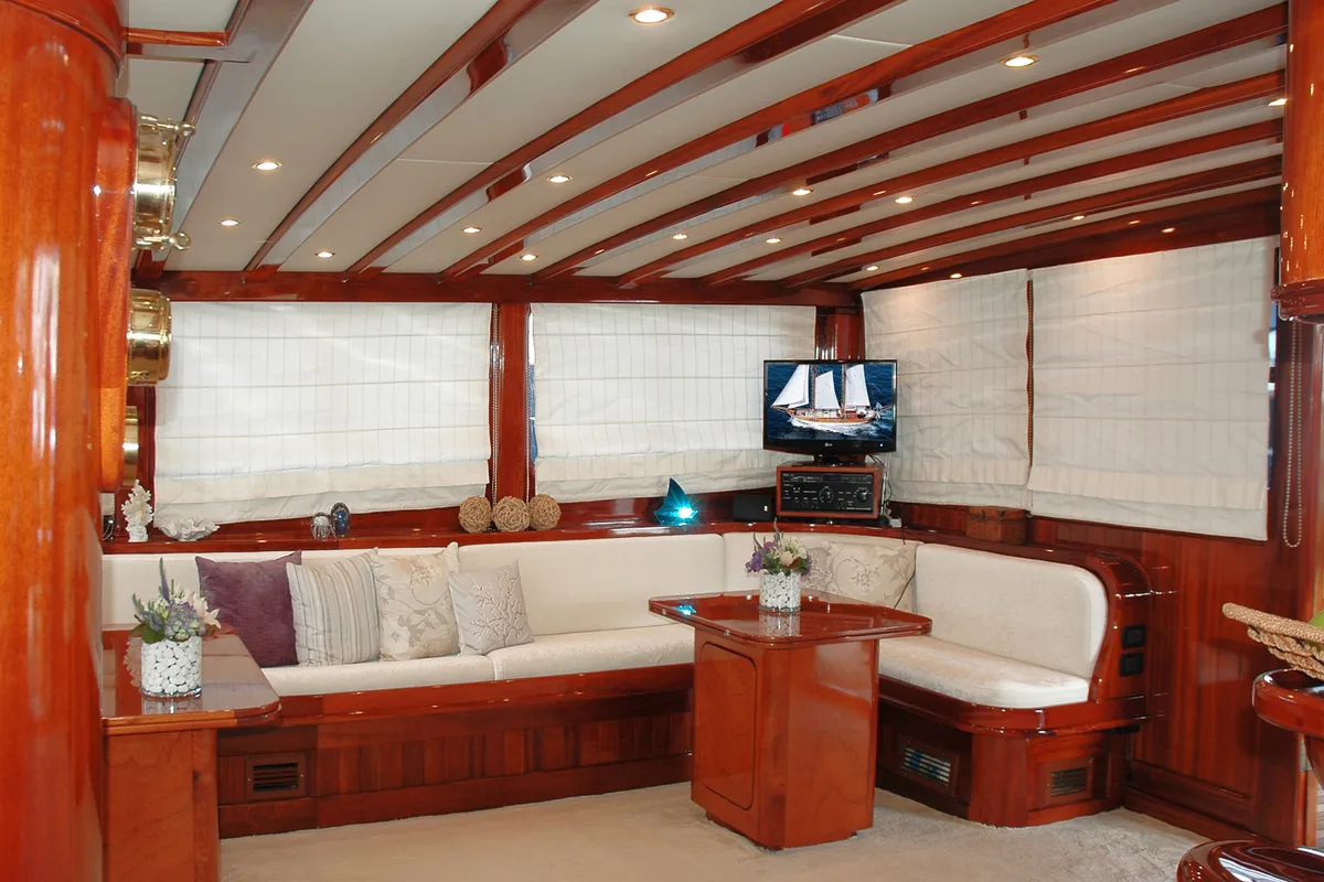 Salon of Matina, a Gulet Motor sailer yacht at Athens, Greece