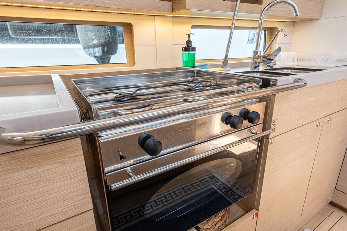 Galley of Ellaida, a Beneteau Oceanis 46.1 sailboat at Municipal Unit of Lefkada, Greece