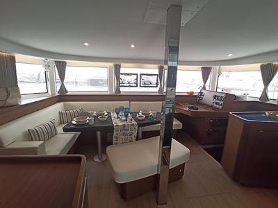 Salon of Aktis, a Lagoon 42 catamaran at Athens, Greece