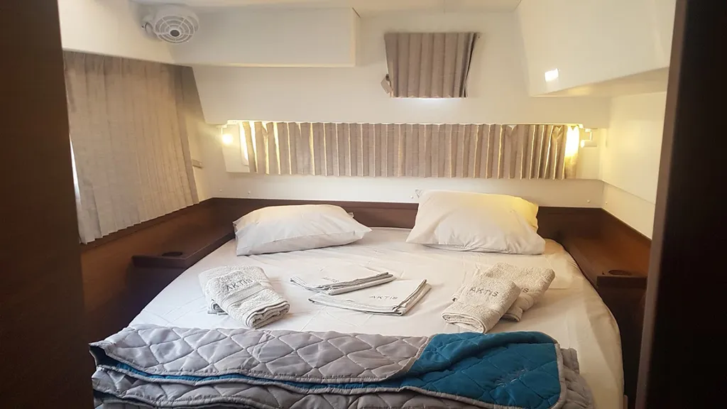 Cabin on Aktis, a Lagoon 42 catamaran at Athens, Greece