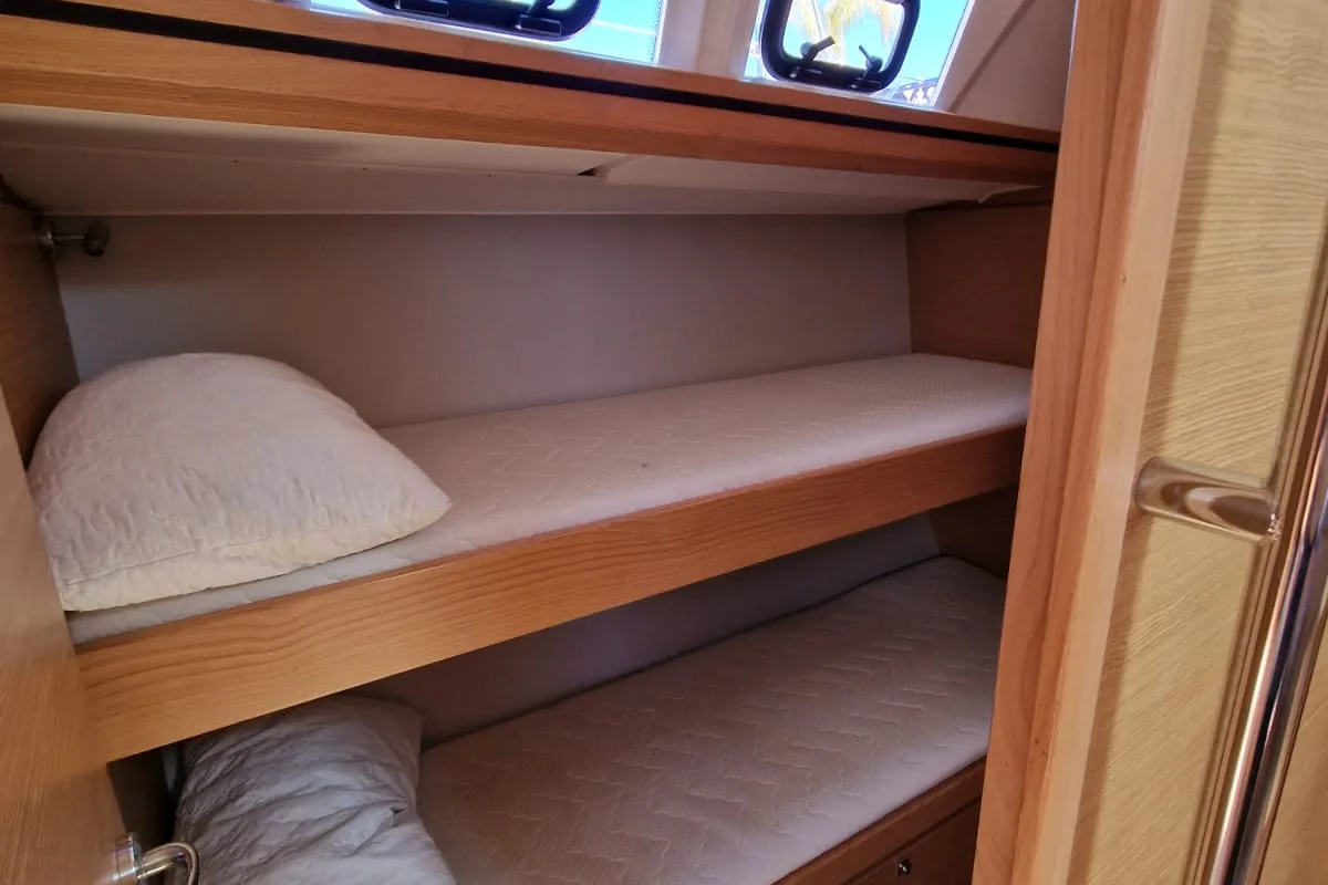 Cabin on Sirius, a Dufour 520 GL sailboat at Tonnarella, Italy