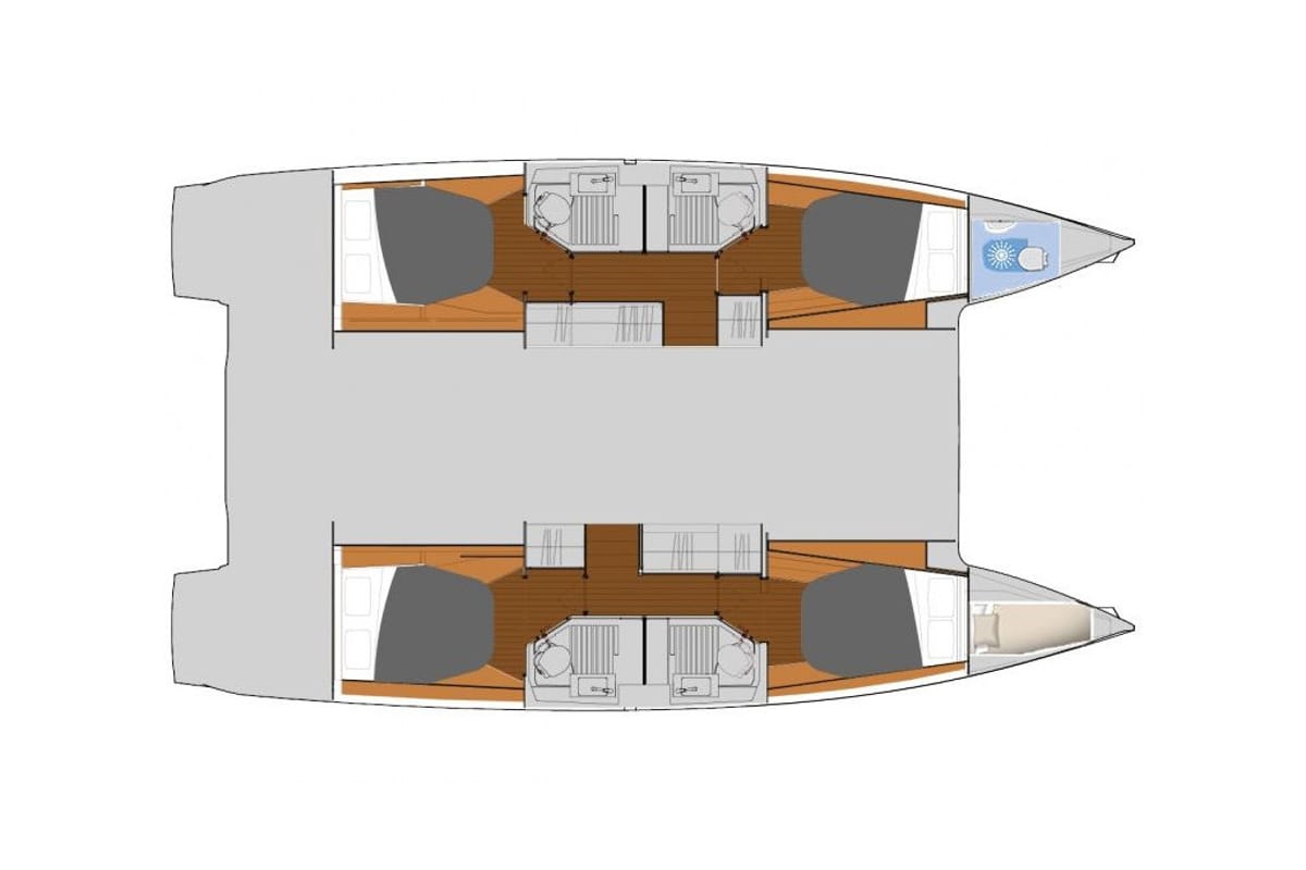 Cicada, a Fountaine Pajot Astrea 42 catamaran at Lavreotiki Municipal Unit, Greece