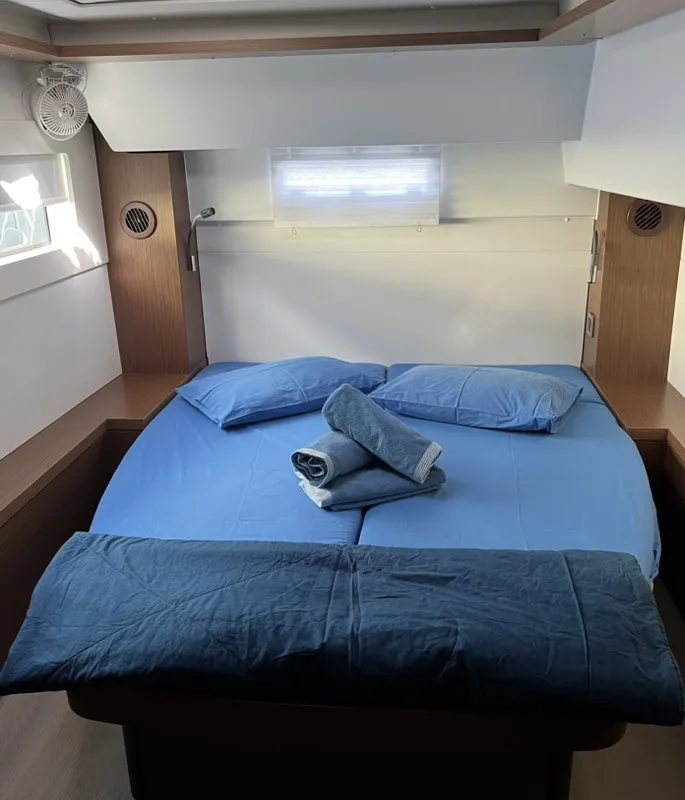 Cabin on Our Dream, a Lagoon 46 catamaran at Preveza, Greece