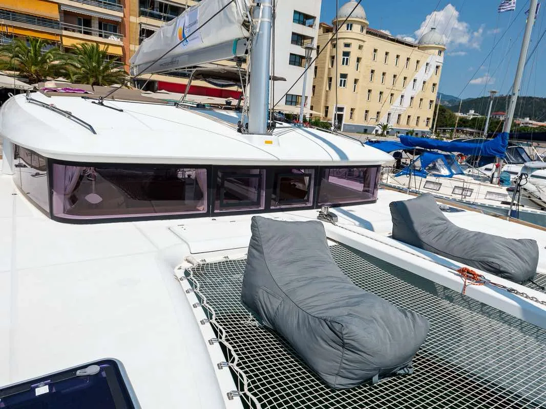 Deck of Astro, a Lagoon 400 S2 catamaran at Volos Municipality, Greece