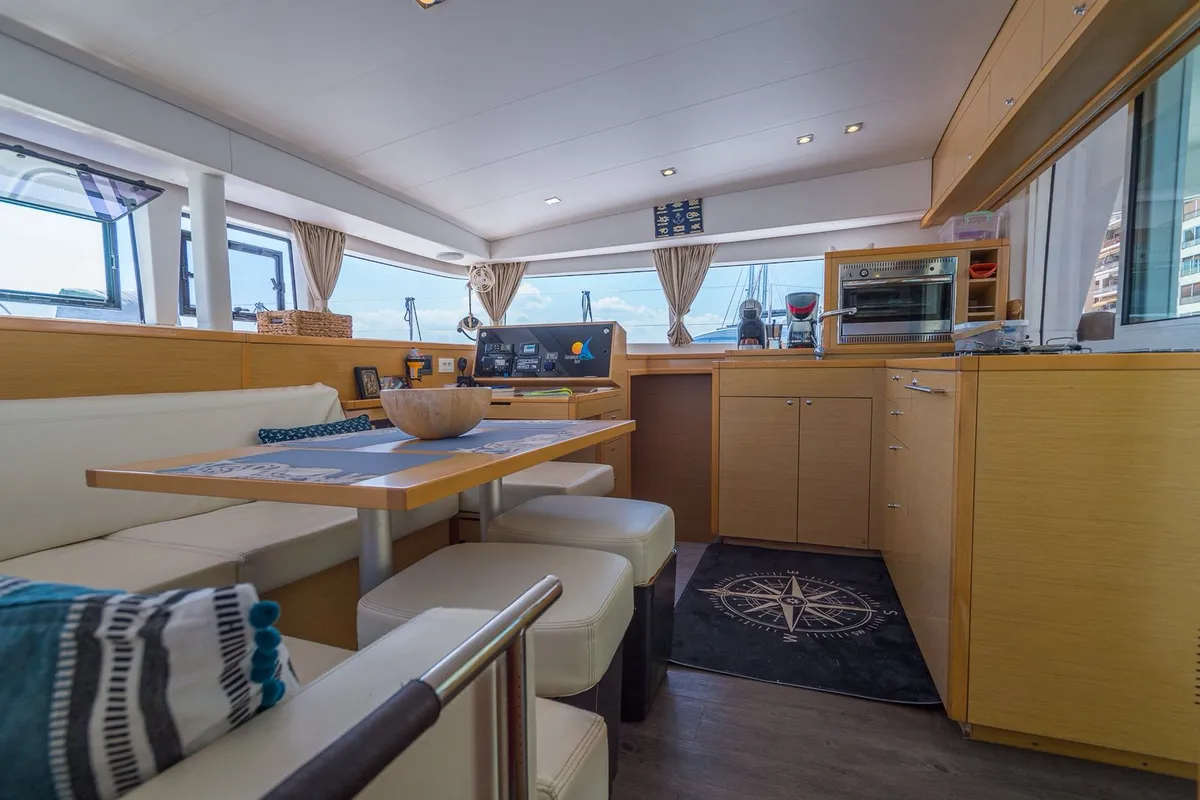 Salon of Astro, a Lagoon 400 S2 catamaran at Volos Municipality, Greece