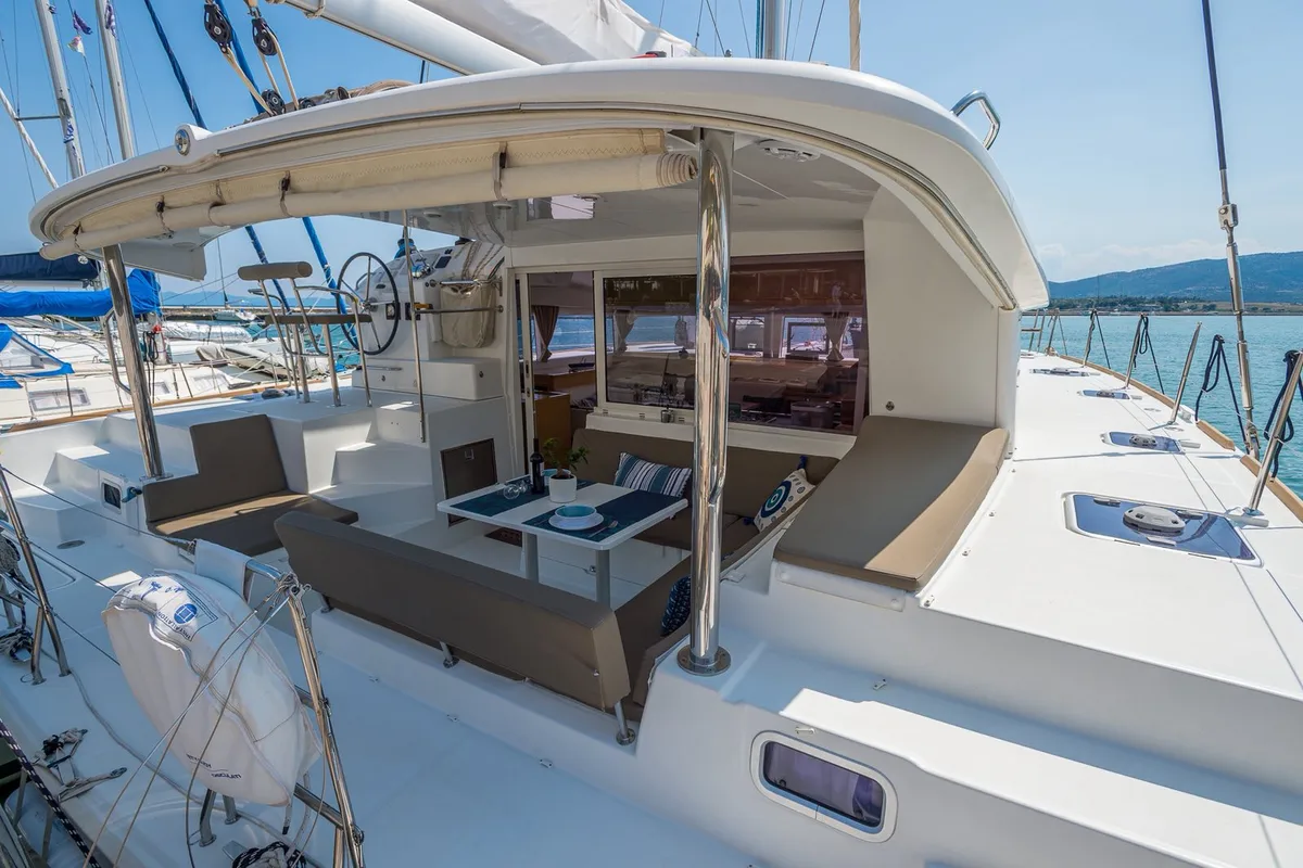 Deck of Astro, a Lagoon 400 S2 catamaran at Volos Municipality, Greece