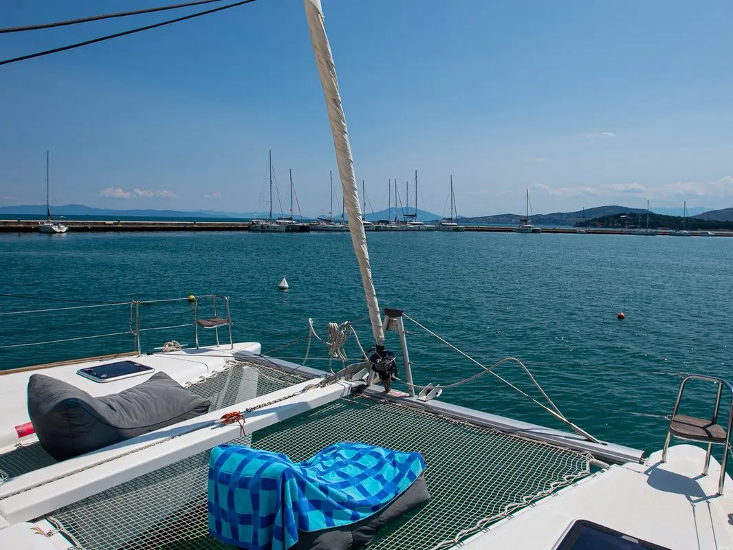 Deck of Astro, a Lagoon 400 S2 catamaran at Volos Municipality, Greece