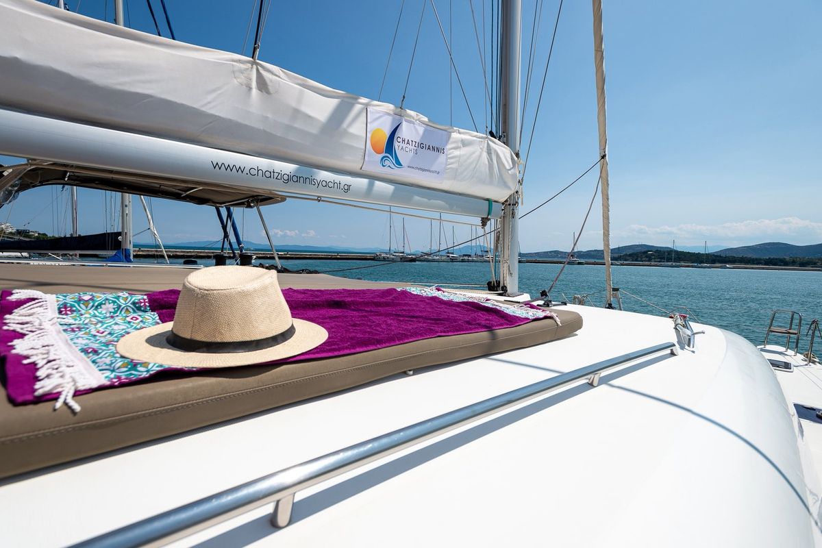 Deck of Astro, a Lagoon 400 S2 catamaran at Volos Municipality, Greece