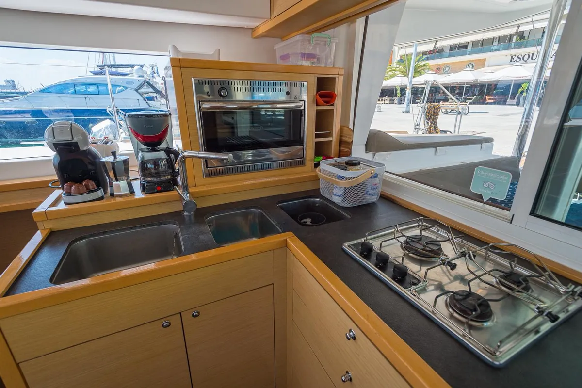Galley of Astro, a Lagoon 400 S2 catamaran at Volos Municipality, Greece