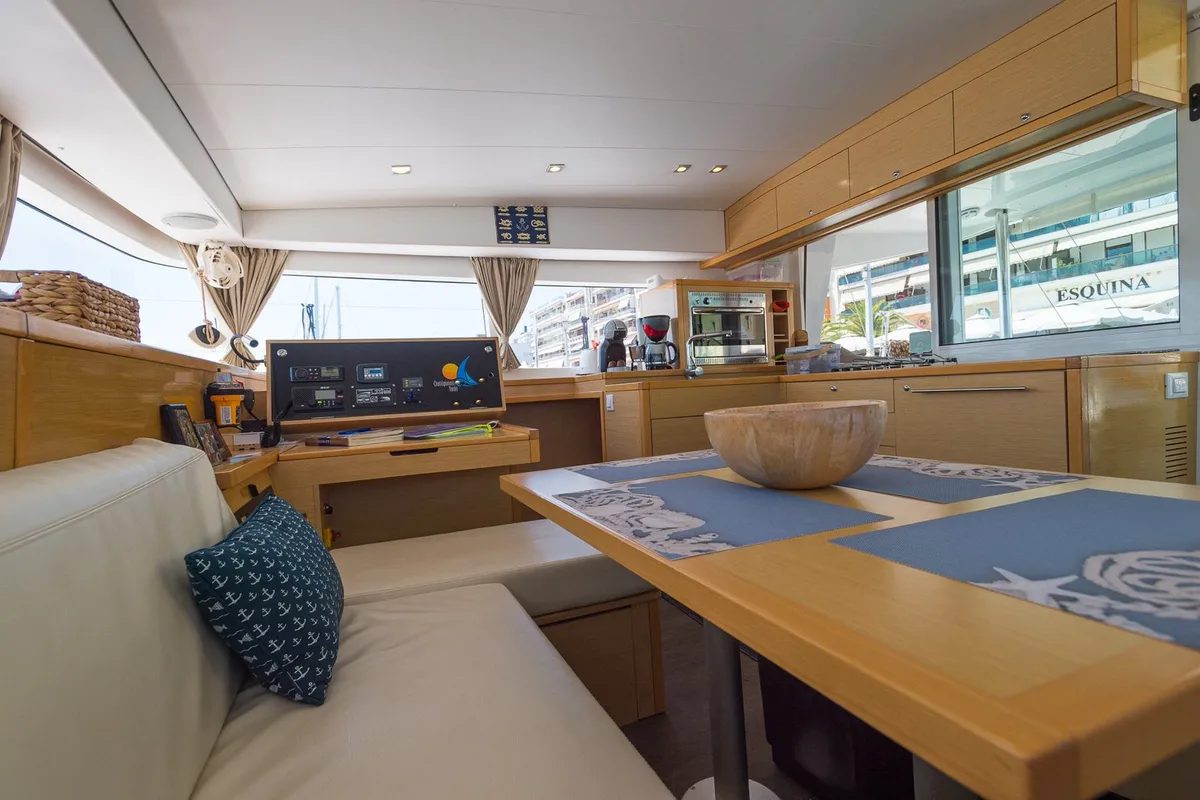Salon of Astro, a Lagoon 400 S2 catamaran at Volos Municipality, Greece