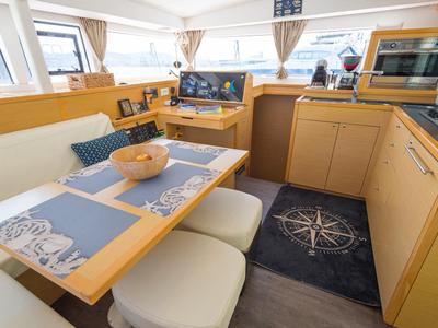 Salon of Astro, a Lagoon 400 S2 catamaran at Volos Municipality, Greece