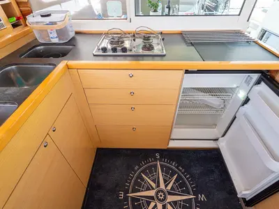 Galley of Astro, a Lagoon 400 S2 catamaran at Volos Municipality, Greece