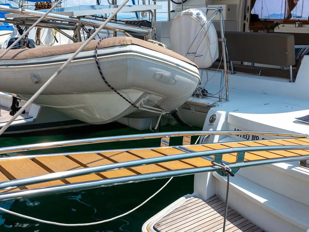 Exterior view of Astro, a Lagoon 400 S2 catamaran at Volos Municipality, Greece
