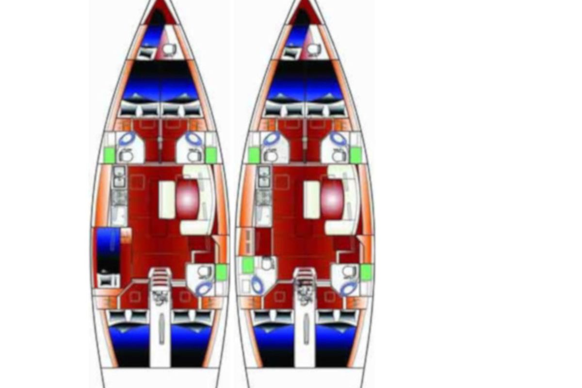 Floor plan of Sea Walks, a Beneteau Cyclades 50.5 sailboat at Salamina Municipal Unit, Greece