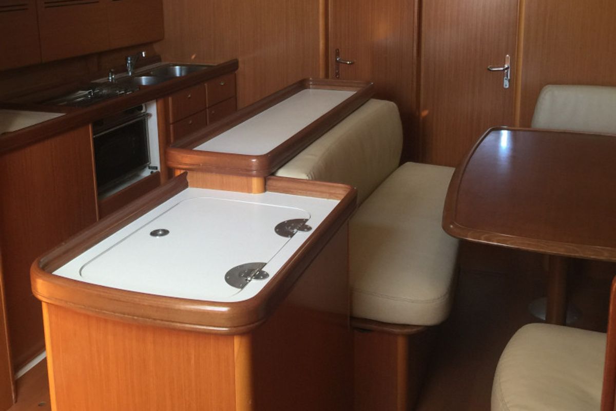 Galley of Sea Walks, a Beneteau Cyclades 50.5 sailboat at Salamina Municipal Unit, Greece