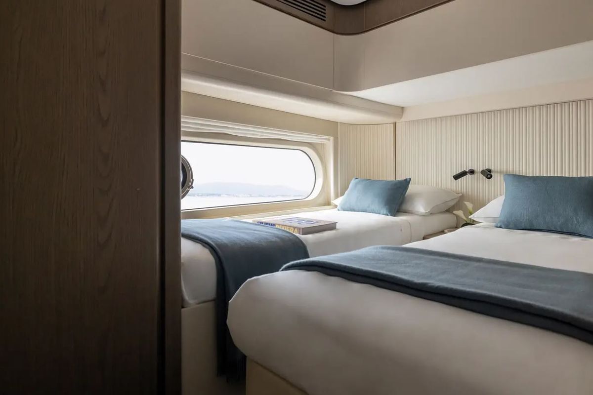 Cabin on Amparito XIII, a Azimut Magellano 60 yacht at Lavreotiki Municipal Unit, Greece