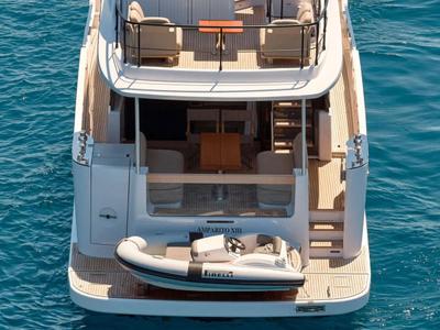 Deck of Amparito XIII, a Azimut Magellano 60 yacht at Lavreotiki Municipal Unit, Greece