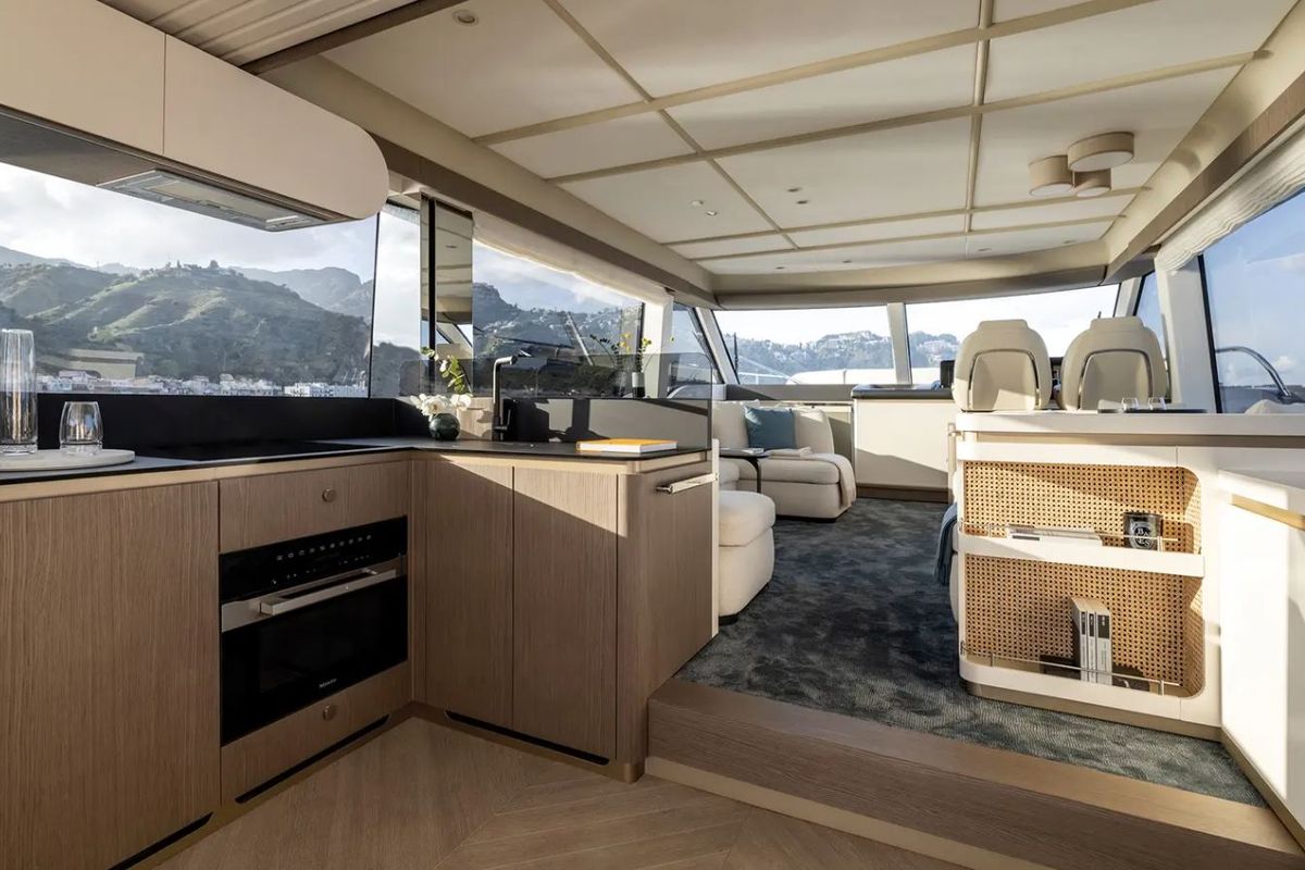Galley of Amparito XIII, a Azimut Magellano 60 yacht at Lavreotiki Municipal Unit, Greece