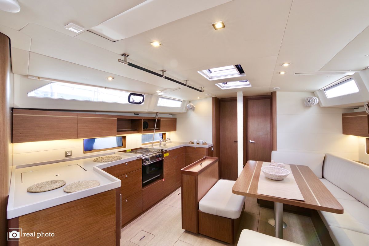 Galley of Ludi, a Beneteau Oceanis 46.1 sailboat at Castellammare di Stabia, Italy