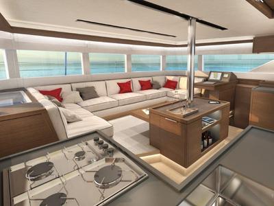 Galley of Clara, a Lagoon 50 catamaran at Marmaris, Turkey