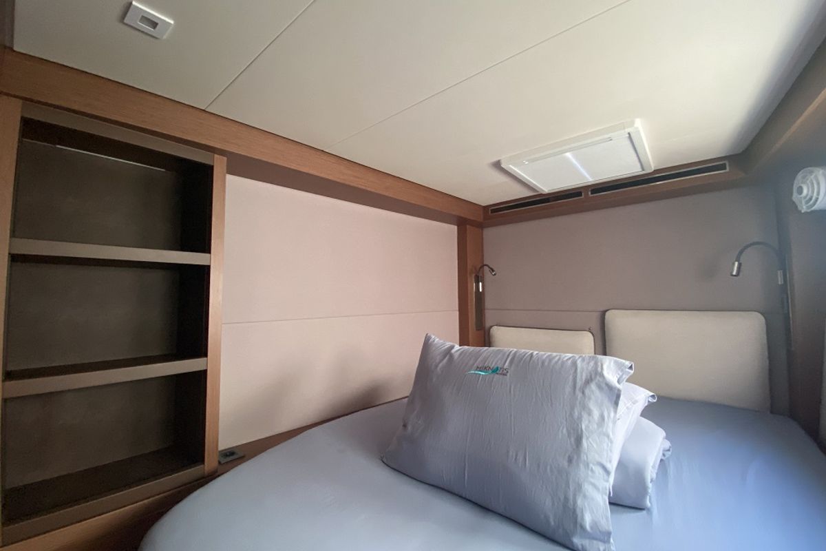 Cabin on Clara, a Lagoon 50 catamaran at Marmaris, Turkey