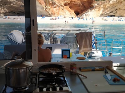 Galley of Tortuga, a Lagoon 400 catamaran at Municipal Unit of Lefkada, Greece