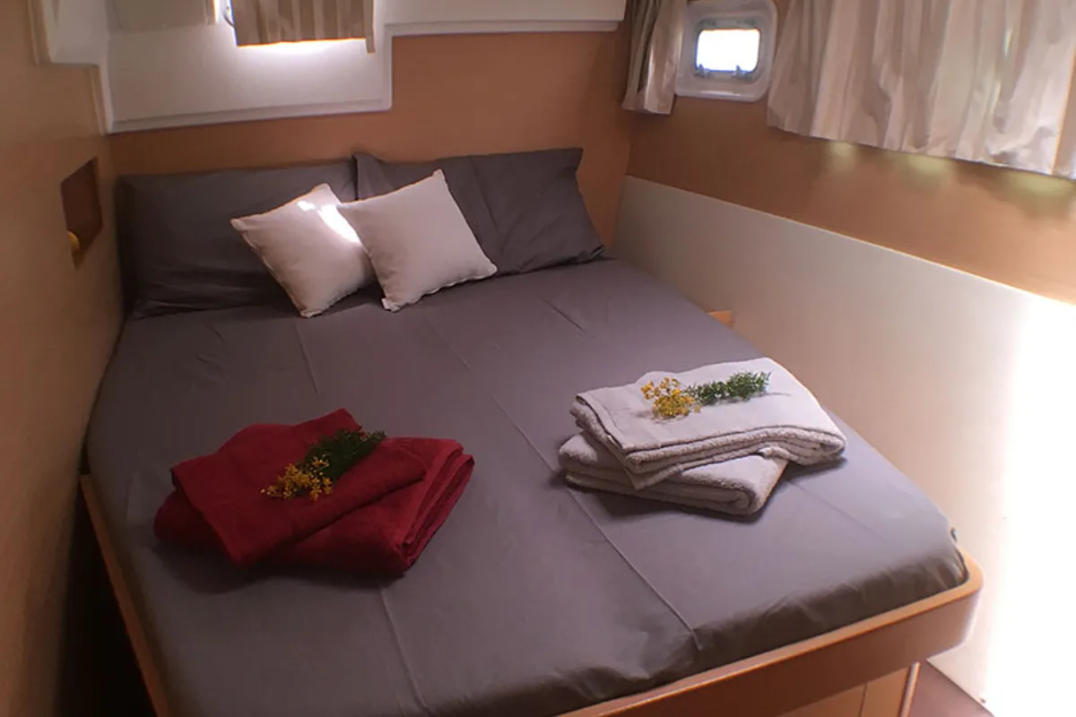 Cabin on Tortuga, a Lagoon 400 catamaran at Municipal Unit of Lefkada, Greece