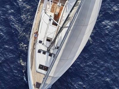 Exterior view of Jeanneau SO 490, a Jeanneau Sun Odyssey 490 sailboat at Municipal Unit of Lefkada, Greece
