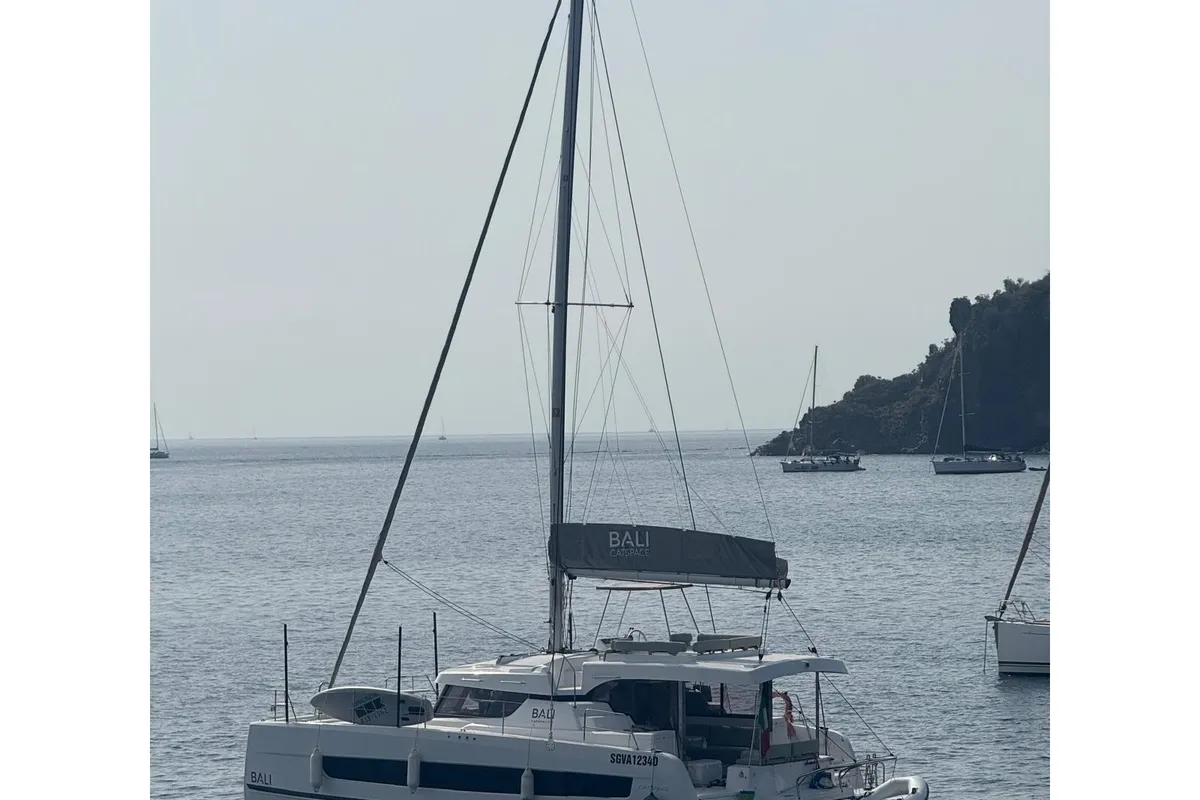 ISOLA BELLA, a Bali Bali Catspace catamaran at Tonnarella, Italy