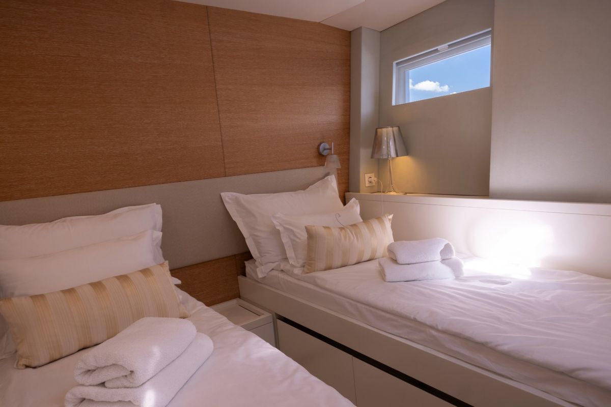 Cabin on Shaft, a Jeanneau Prestige 590 Flybridge yacht at Podstrana - Miljevac, Croatia