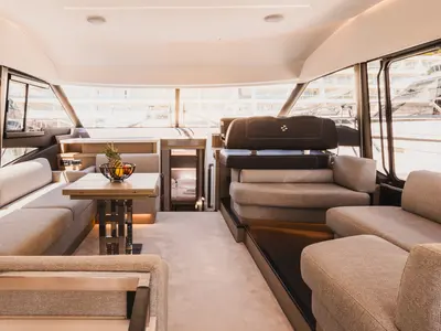Salon of Shaft, a Jeanneau Prestige 590 Flybridge yacht at Podstrana - Miljevac, Croatia