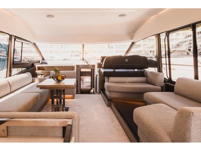 Salon of Shaft, a Jeanneau Prestige 590 Flybridge yacht at Podstrana - Miljevac, Croatia