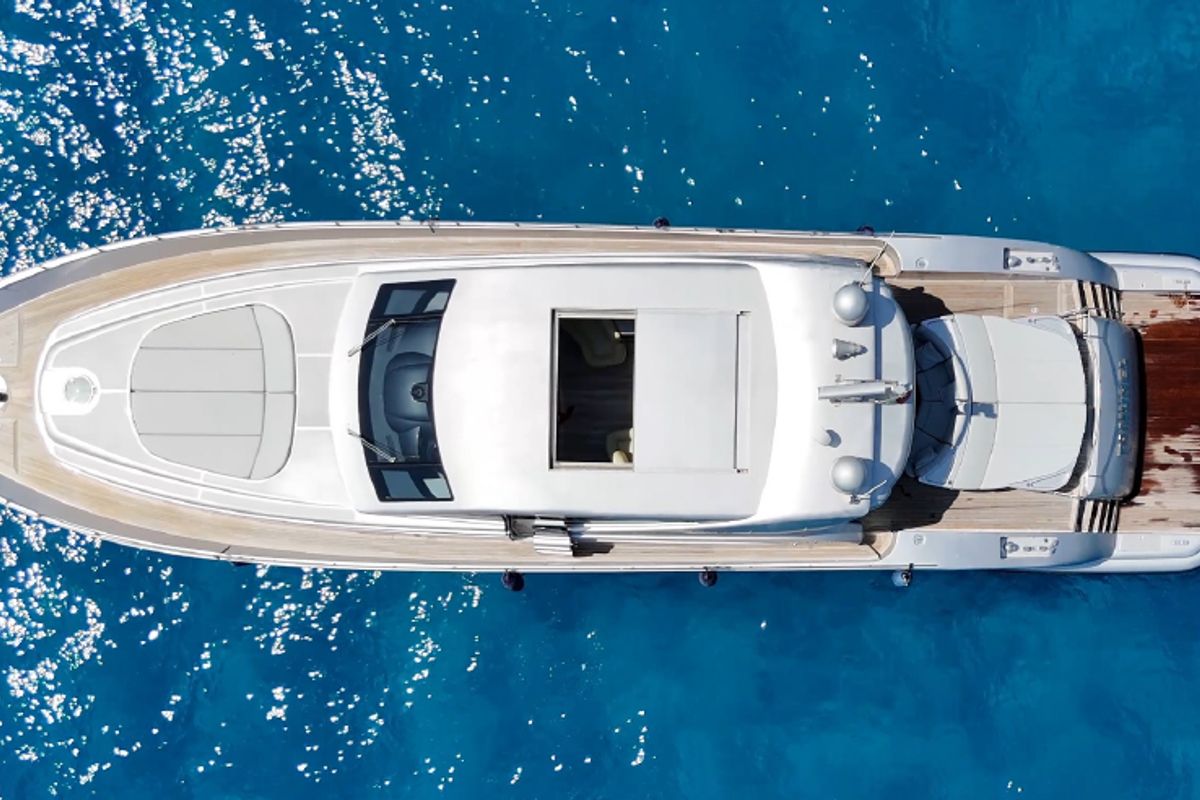Deck of Tamurel, a Alfamarine 78HT yacht at Palermo, Italy