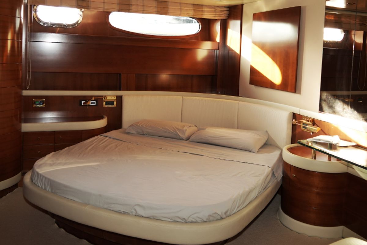 Salon of Tamurel, a Alfamarine 78HT yacht at Palermo, Italy