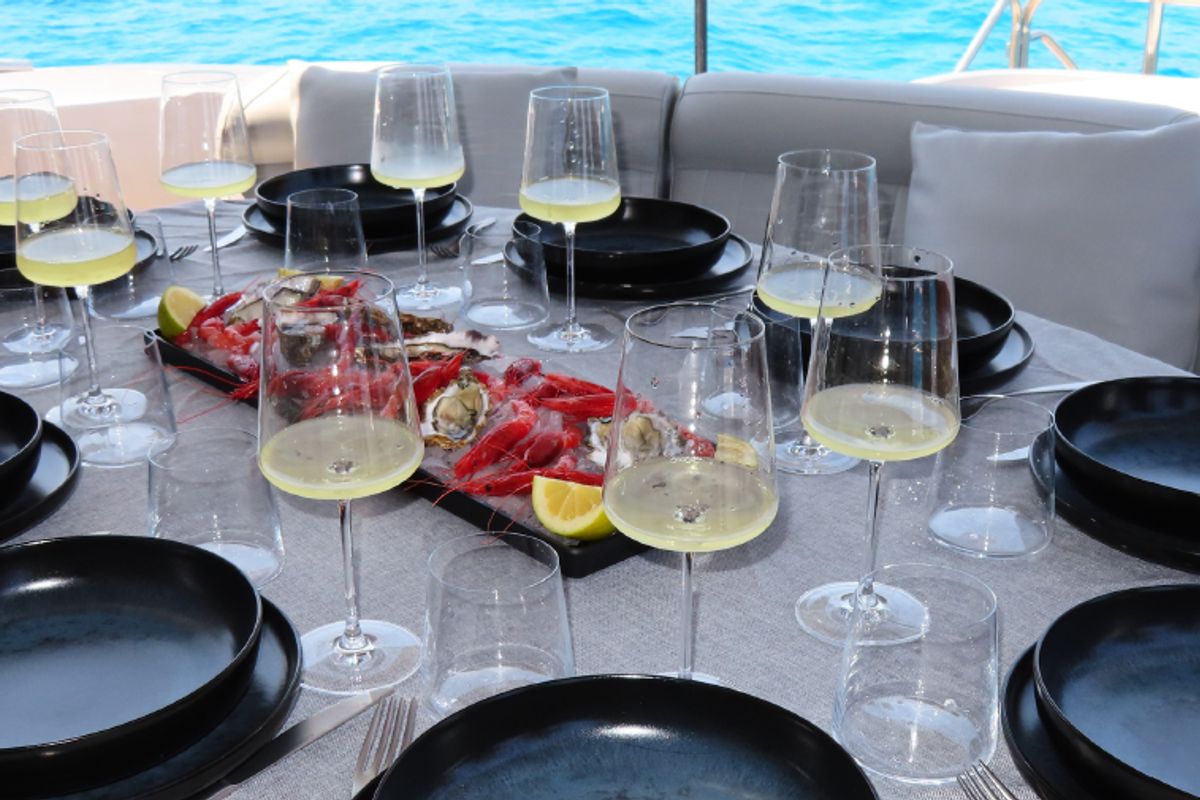 Deck of Tamurel, a Alfamarine 78HT yacht at Palermo, Italy
