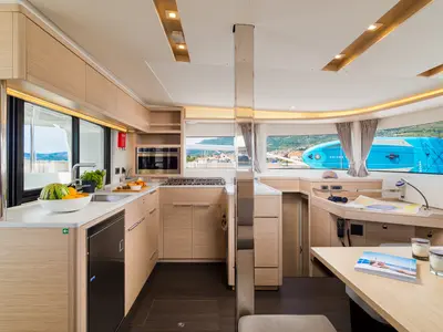 Galley of Madame El Grande, a Lagoon 46 catamaran at Grad Kaštela, Croatia